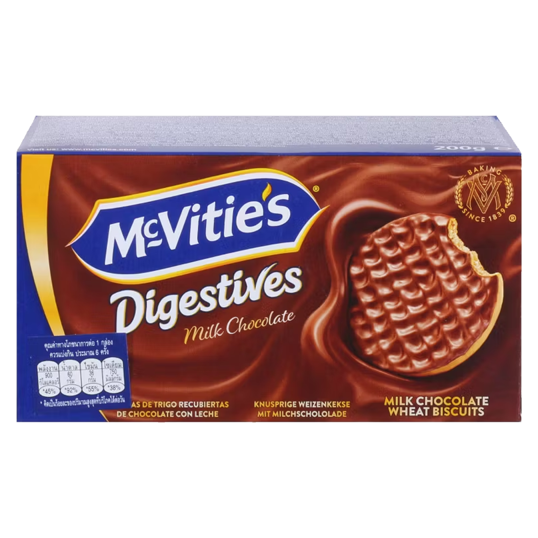 Mcvities Digestive Choco Milk Biscuits 200 gm مكفتيز بسكويت القمح بالشوكولاته والحليب 200غم