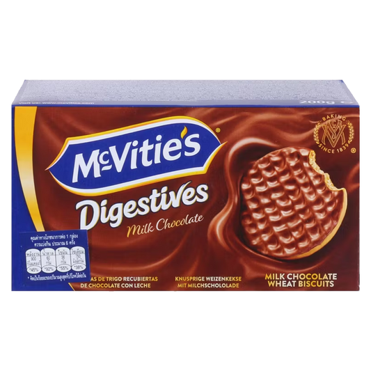 Mcvities Digestive Choco Milk Biscuits 200 gm مكفتيز بسكويت القمح بالشوكولاته والحليب 200غم