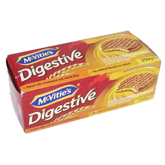 MCVITIES DIGESTICE CARAMEL 250gm مكفتيز شوكلاتة بالكراميل 250 جرام
