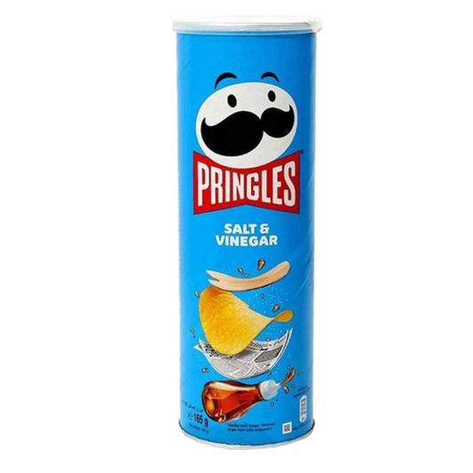 PRINGLES CHIPS SALT & VINEGAR 165g برانجلز سناك مقرمش بطعم الملح والخل 165جرام