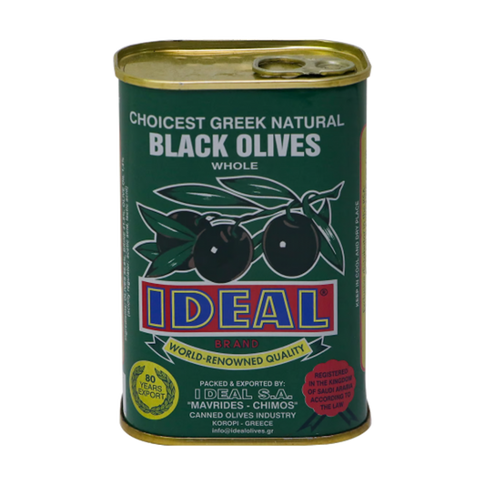 Ideal Black Olives Whole 250 gr ايديال زيتون اسود يونلني حبة كاملة 250 جرام