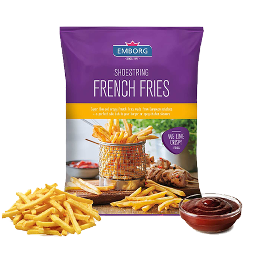 Emborg French Fries Shoestring 1kg القريشي امبورج بطاطس مقلية شوسترينغ  1 كيلو