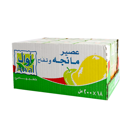 Awal Juice Alphonso Mango & Apple 200ml x18 x اوال عصير مانجا ألفانسو وتفاح 200مل