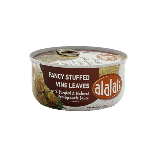 Alalali Fancy Stuffed Vine Leaves Burghul  280g العلالي ورق عنب محشي فاخر بالبرغل ودبس الرمان الطبيعي 280 جرام