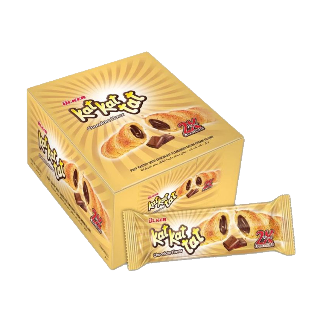 ULKER KAT KAT TAT CHOCOLATE 12X24gm اولكر كت كات صغير محشو بكريمة الكاكاو بالشوكلاتة 12*24 جرام