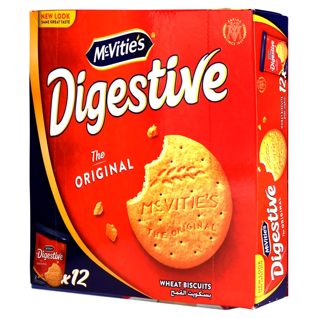 McVities Digestive Biscuit Original 12x33.3gm مكتفيز بورشن شوكلاتة 12*33.3جرام