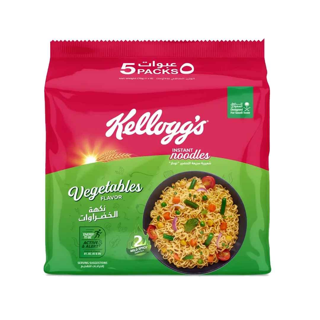 Kelloggs Instant Noodles Vegetable Flavor 75 Grams كيلوجز شعيرية سريعة التحضير نكهة خضار 75 جرام