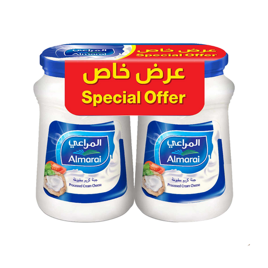 Almarai Spreadable Cream Cheese Full Fat 2X500g المراعي جبنة كريم مطبوخة 2* 500غم