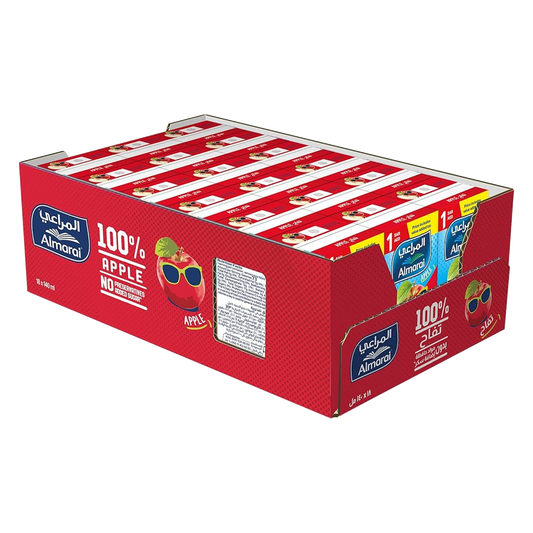 Almarai Apple Juice No Added Sugar 140ml x18 x المراعي عصير تفاح بدون إضافة سكر 140مل
