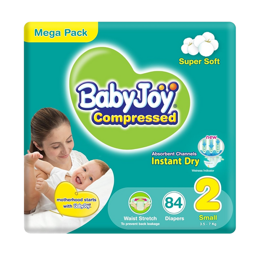 Baby Joy Compressed ZIZE 2 136 Diapers بيبي جوي كبير رقم 2 136  حفاظ