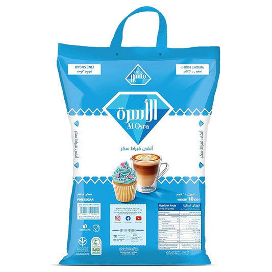 AlOsra Fine Sugar 10 KG الاسرة سكر ابيض ناعم10كغ