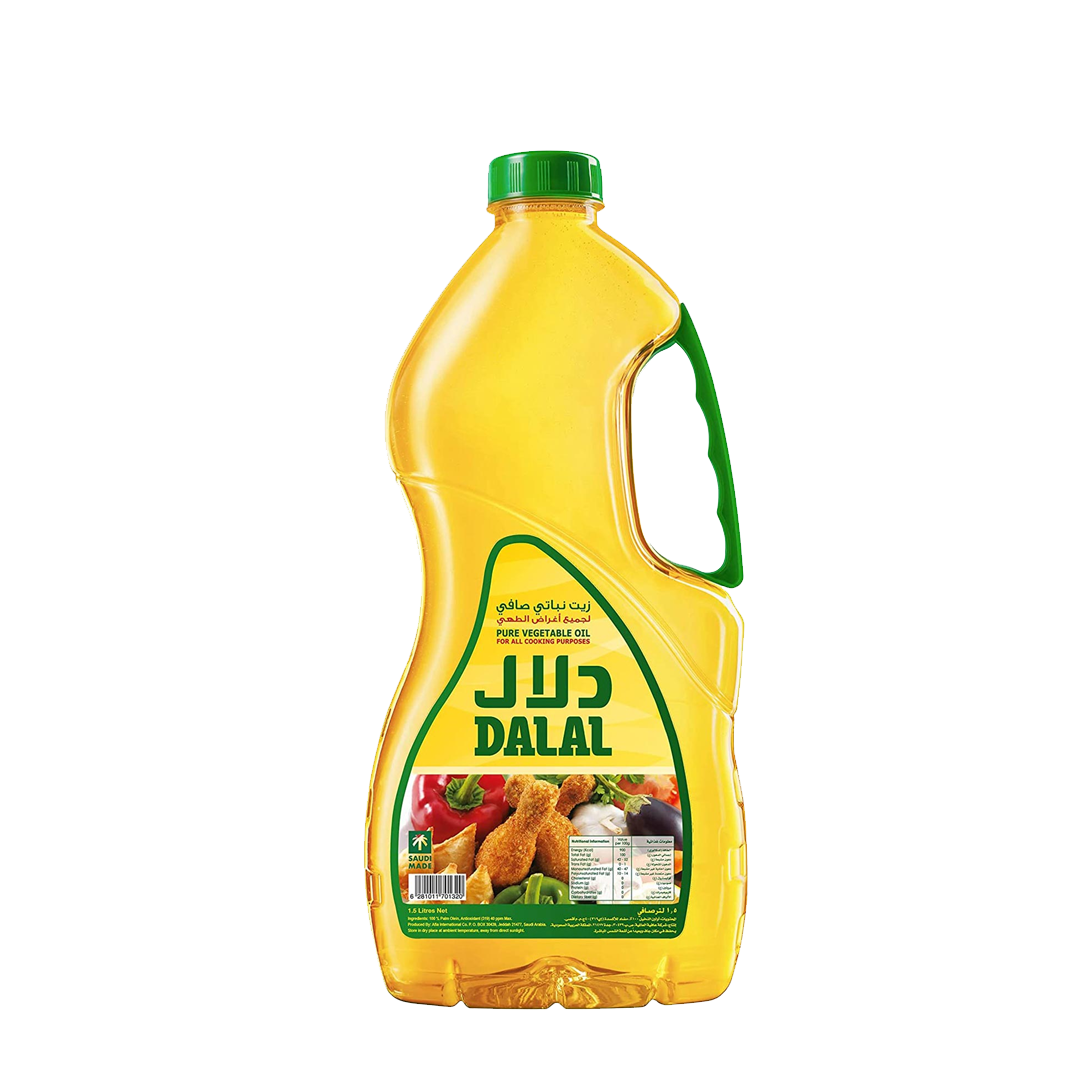 دلال زيت نباتي  شفافة  1.5لتر | Dalal Pure Vegetable Oil Transparent Bottle 1.5 ltr