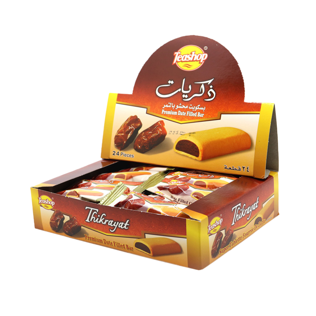 Teashop Premium Date Bar 24 x 19g تيشوب ذكريات بسكويت محشو بالتمر 19 جرام