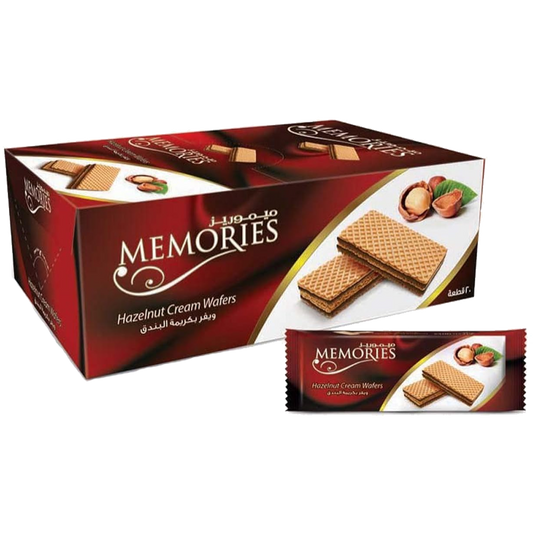 Memories Joy Hazelnut Cream Wafers 24 x 25g ميمورز جوي ويفر بالبندق 25 جرام