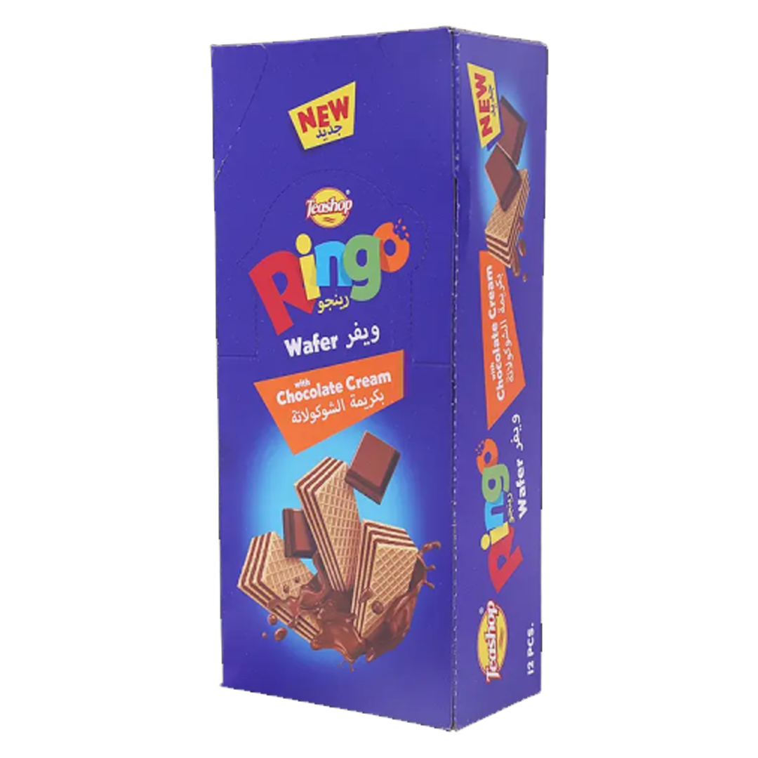 Teashop Ringo Wafer W/Chocolate Cream 12 x 40g تيشوب رينجو كريمة بندبكريمة الشوكلاتة  40 جرام