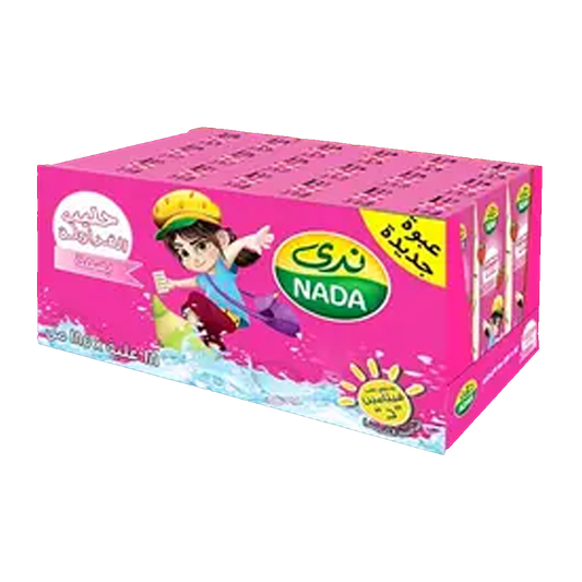 Nada Azouz Strawberry Milk 185 ml x 18 x ندى عزوز حليب فراولة 185 مل