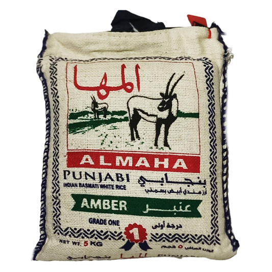Almaha Punjabi White Basmati Rice 5 KG رز المها ابيض بسمتي 5 كيلو