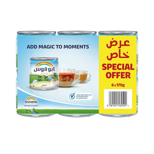 Rainbow Light Evaporated Milk 6x170gm ابو قوس حليب ليت مبخر عرض6× 170غ