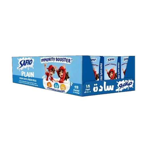 Safio Plain UHT milk 140mlx18x صافيو حليب سادة 140 مل