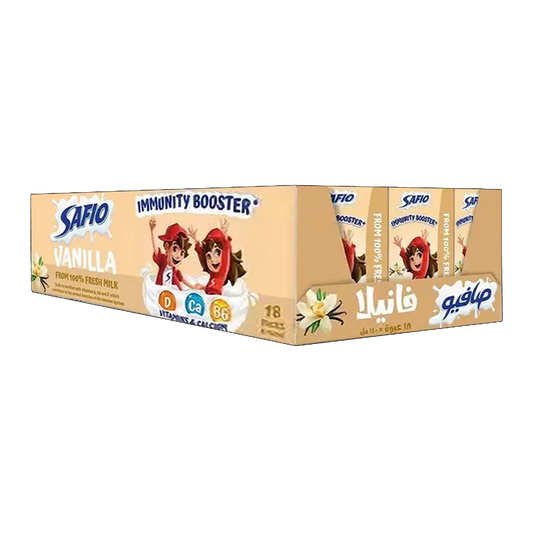 Safio Vanila Milk 140ml x18x  صافيو حليب فانيلا 140مل