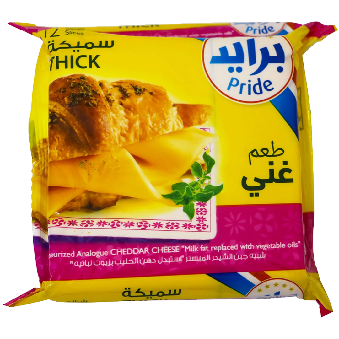 Pride Cheese Slices Thick 250gm برايد جبن شيدر شرائح سميكة  250غم