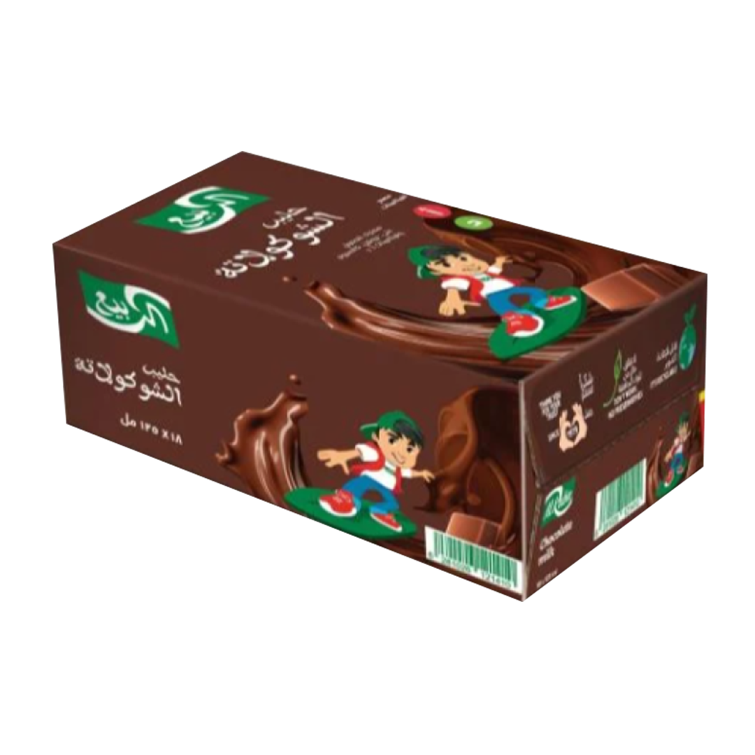 AlRabie Chocolate Milk 125ml x18 x الربيع حليب زين  شوكلاتة 125 مل
