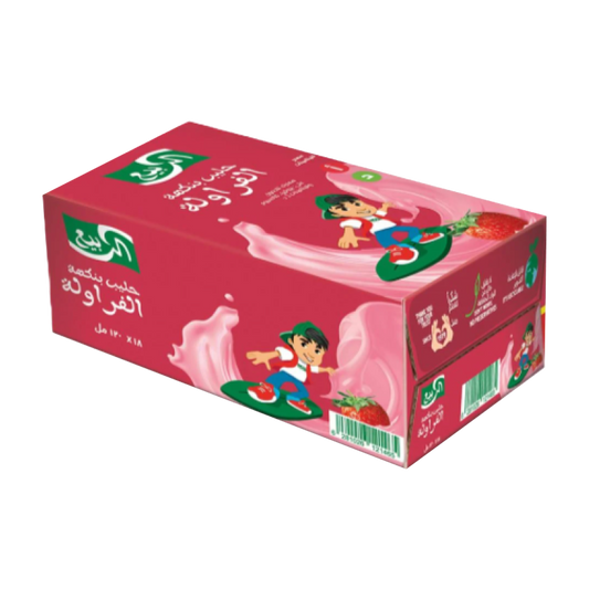 Alrabie Strawberry Milk 125 ml x 18 x الربيع حليب بنكهة الفرولة 125 مل