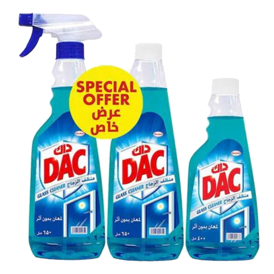 Dac Glass Cleaner 2x650ML+400ML داك منظف الزجاج 400مل+650×2عرض