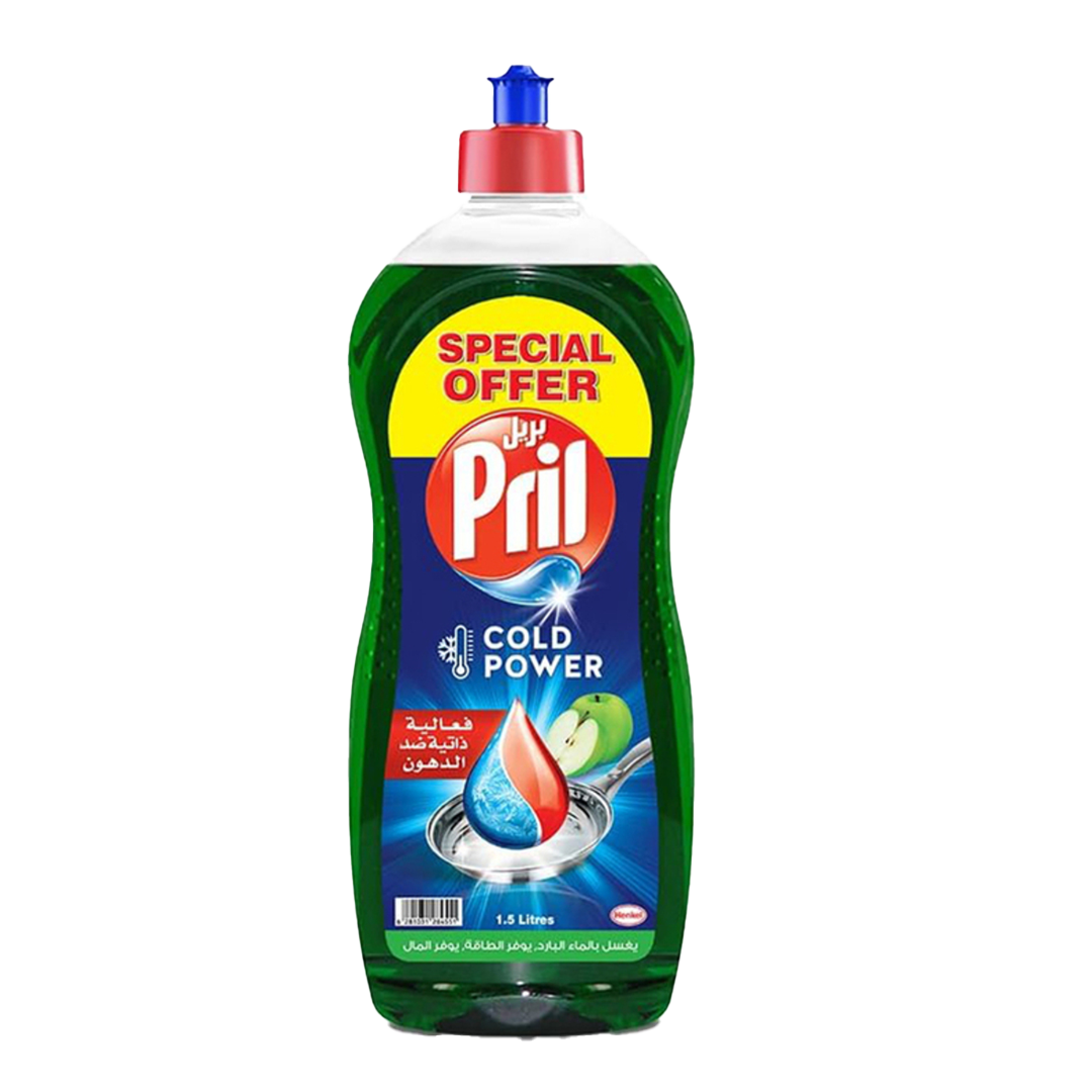 Pril Dishwashing Liquid Apple 1.5ltr بريل سائل غسيل الصحون تفاح 1.5 لتر