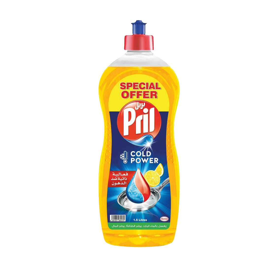 Pril Dishwash Liquid Lemon 1.5ltr بريل صابون غسيل الصحون برائحة الليمون 1.5 لتر