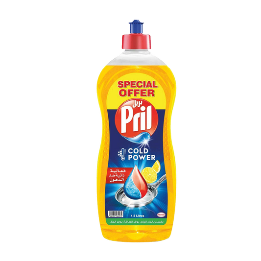 Pril Dishwash Liquid Lemon 1.5ltr بريل صابون غسيل الصحون برائحة الليمون 1.5 لتر