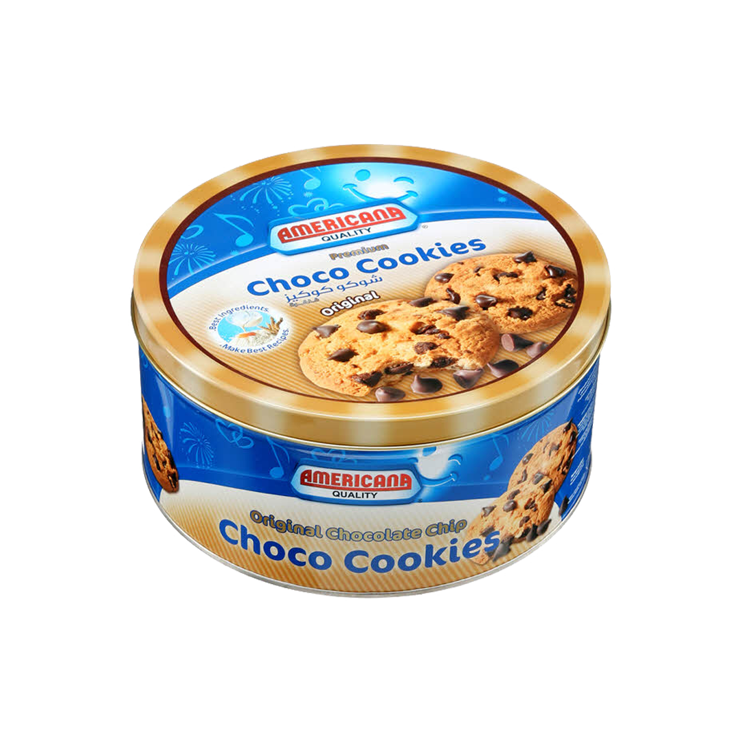Americana Premium Choco Cookies Original 605gm امريكانا كوكيز صفيح صغير اصلي 605جرام