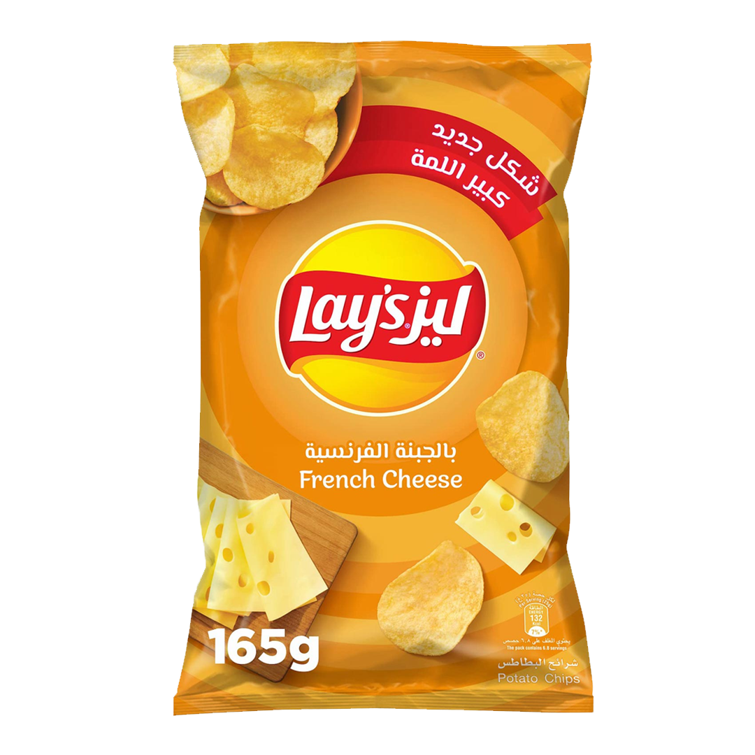 Lays Potato Chips French Cheese 165g ليز شرائح البطاطس بالجبنة الفرنسية 165  جرام