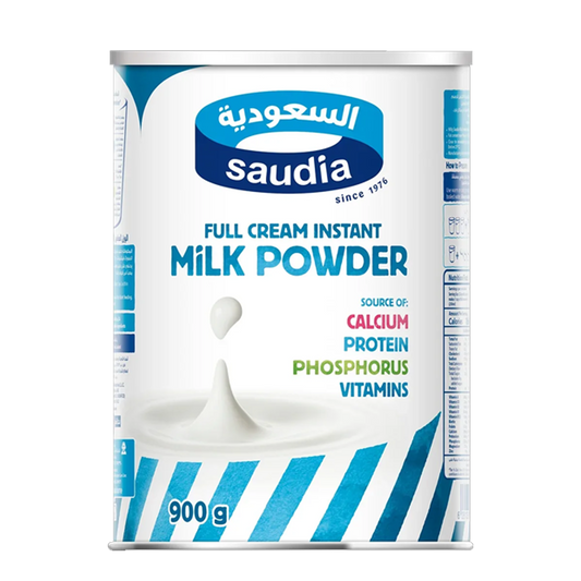 SAUDIA FULL CREAM MILK POWDER 900G السعودية حليب مجفف كامل الدسم 900غم
