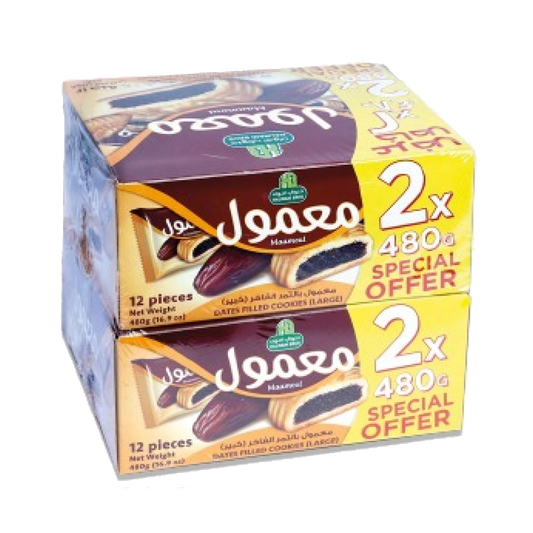 HALAWANI SPECIAL OFFER DATES MAAMOUL 12 X 2 X 384G حلواني عرض خاص معمول التمر 12×2×384جم