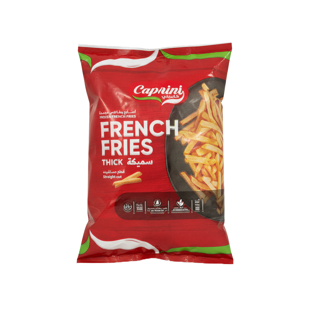 Caprini Frozen French Fries Thick 2.5  kg كابريني اصابع بطاطس مجمدة سميكة 2.5  كيلو