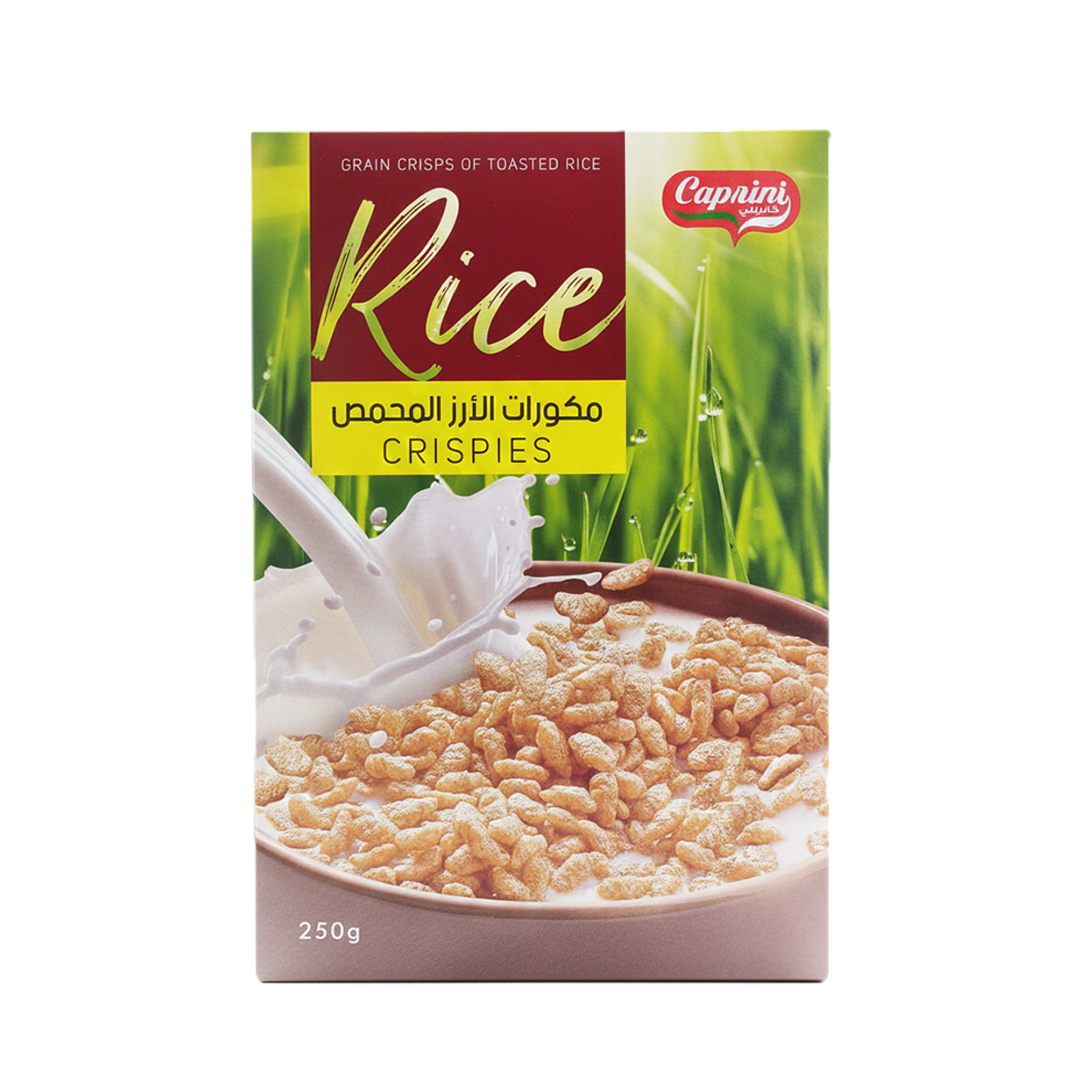 Caprini Rice Crispies 250g كابريني مكورات الارز المحمص 250 جرام