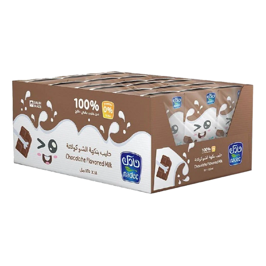 Nadec UHT Chocolate Milk 125ml x 18 نادك حليب كابتن نادك بالشوكولاته 125مل
