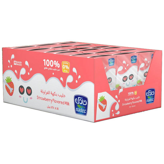 NADEC STRAWBERRY LL MILK 125ml x18 نادك حليب فراولة 125مل
