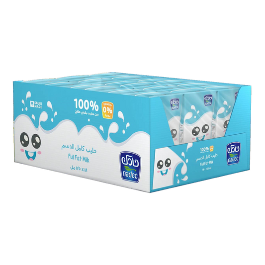 Nadec UHT Milk Full Fat 125ml x18 نادك حليب كامل الدسم 125مل