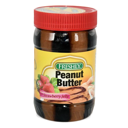 Freshly Peanut Butter W/Strawberry Jelly 510g فرشلي زبدة الفول السوداني بجلي الفراولة 510جم