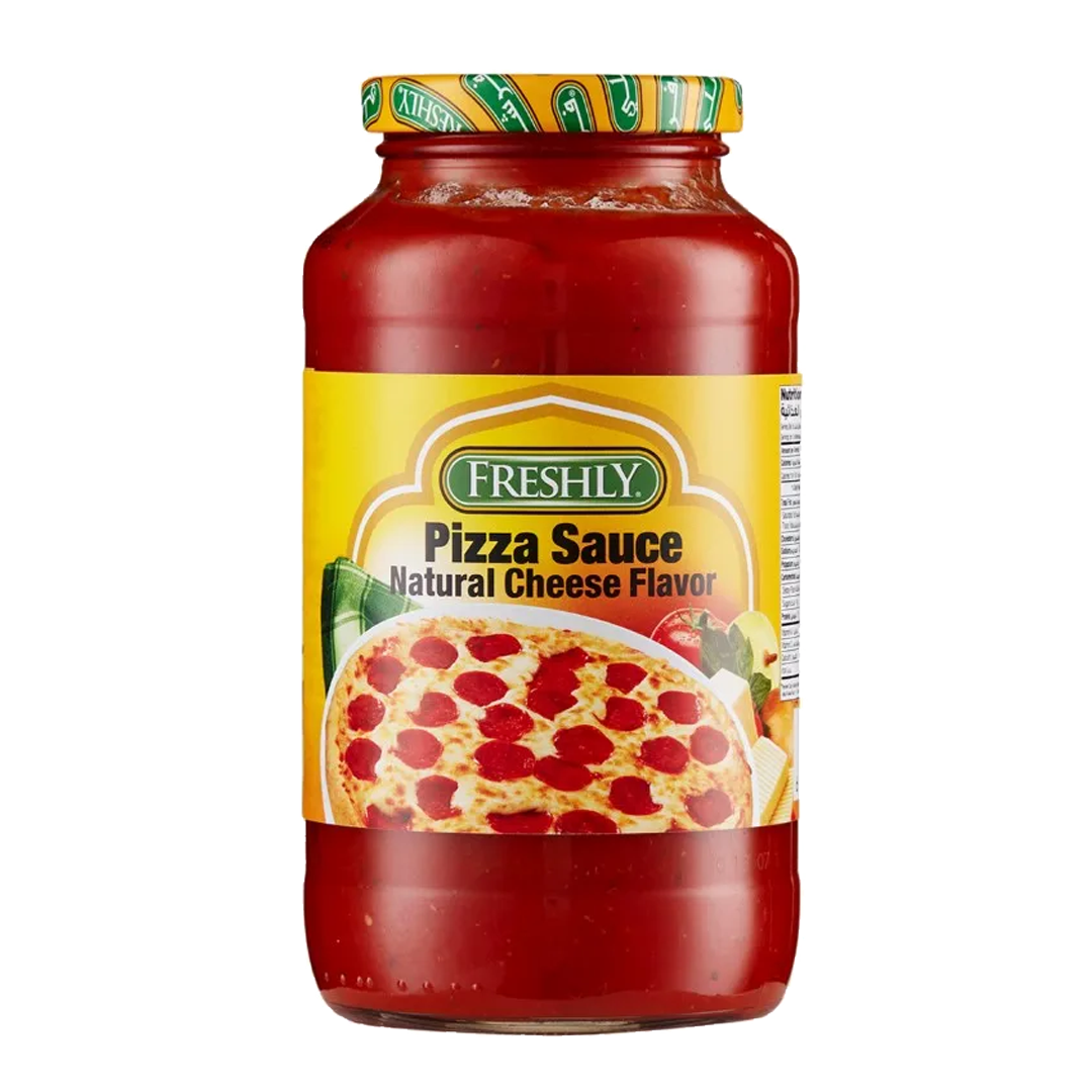 Freshly Pizza Sauce Natural Cheese Flavor 680g فرشلي صلصة البيتزا بطعم الجبنة الطبيعية 680غ