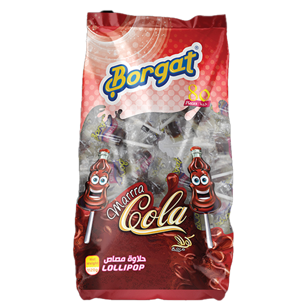 Borgat Lollies Cola Lollipops 80's بورقات حلاوة مصاصة كولا 80حبة
