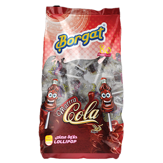 Borgat Lollies Cola Lollipops 80's بورقات حلاوة مصاصة كولا 80حبة