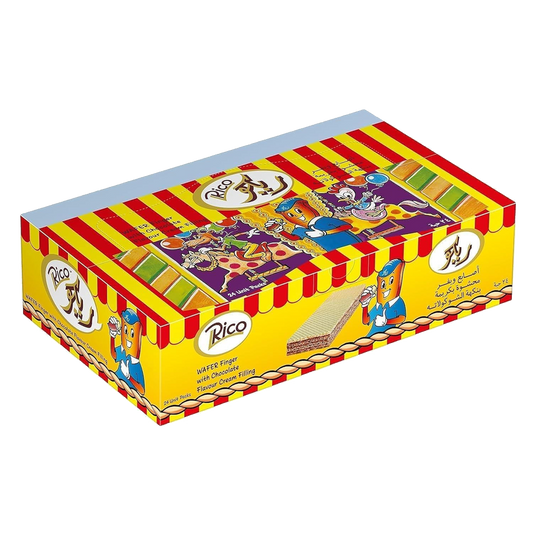 Rico Wafer Rolls With Chocolate 16g ريكو اصابع ويفر محشو بكريمة الشوكلاتة 16 جرام