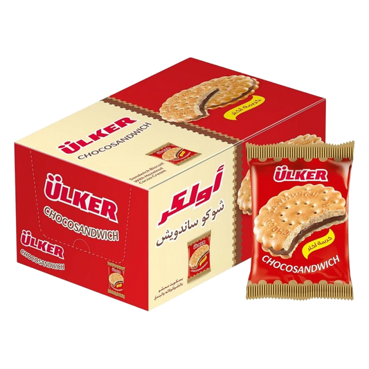 Ulker Choco Sandwich Hazelnut & Cocoa Cream 23.5g اولكر شوكو ساندويش محشو بالشوكولاته والبندق 23.5غ