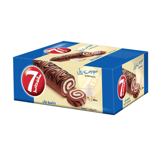 7Days Swiss Roll W/Vanilla Filling 20gx12xسفن دايز رول بحشوة الفانيلا 20غ