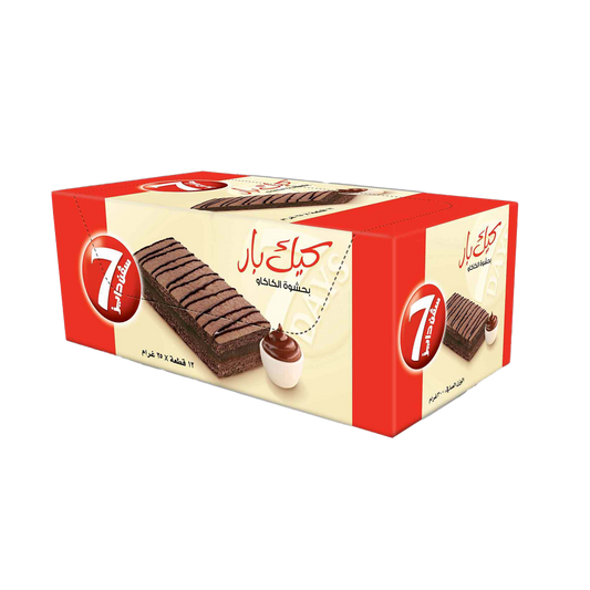 7Days Cake Bar Mini Choco 25Gmx12xسفن دايز كيك بار بحشوة الكاكاو 25غم