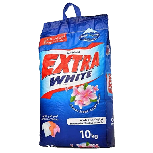 Extra White High Foam Flower Scent 10kg اكسترا وايت صابون بودرة انتعاش الورود 10كيلو