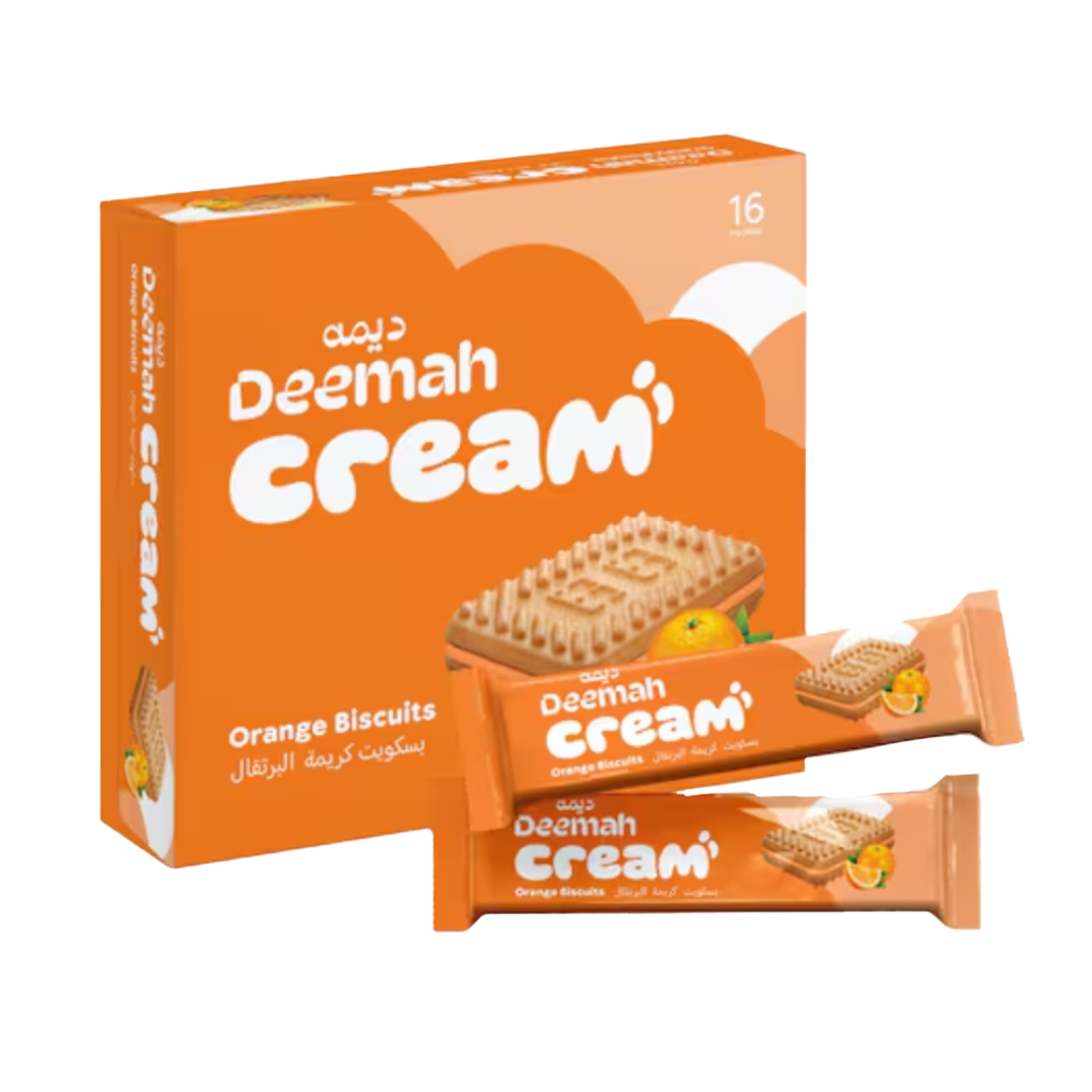 Deemah Orange Biscuits 26g x 12 x ديمة  بسكويت كريمة البرتقال 26 جرام